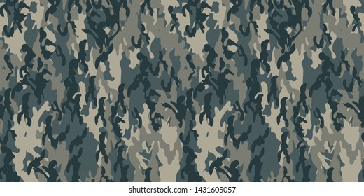 Seamless vector gray camouflage pattern. Military/ uniform/ army horizontal background. For fabric, textile, design, avertising banner.
