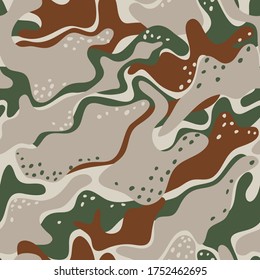 Seamless vector green and beige camouflage pattern