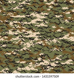 Seamless vector green camouflage pattern. Military/ uniform/ army background. For fabric, textile, design, avertising banner.