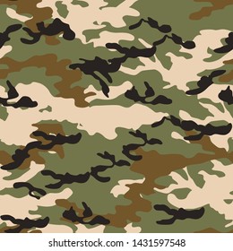 Seamless vector green camouflage pattern. Military/ uniform/ army background. For fabric, textile, design, avertising banner.