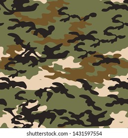 Seamless vector green camouflage pattern. Military/ uniform/ army background. For fabric, textile, design, avertising banner.
