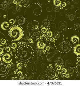 Seamless vector green grunge abstract twirl pattern (From my big "Seamless collection")