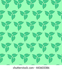 Seamless vector green ornament. Modern geometric pattern with repeating elements