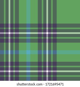 Seamless vector green tartan pattern. Plaid stylish background. For design, fabric, textile, wrapping, cover etc.