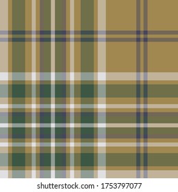 Seamless vector green tartan pattern. Plaid background. Classic fashion ornate pattern. For fabric, textile, wrapping, cover etc.