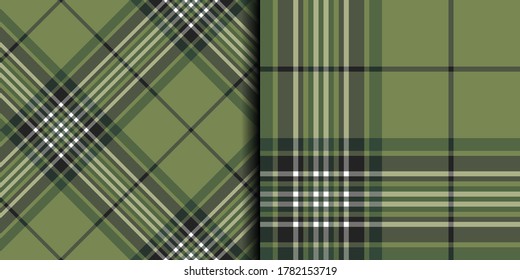 Seamless vector green tartan pattern. Plaid background. Classic fashion wool pattern. For design,  fabric, textile, wrapping, cover etc.