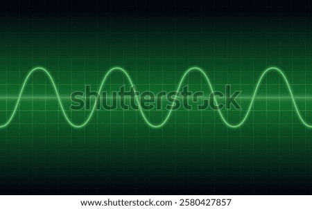 Seamless Vector Green Waveform Background Illustration With Text Space. Horizontally Repeatable.