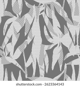 Patrón negativo abstracto gris del Vector inconsútil en el fondo