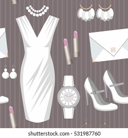 Seamless vector grey pattern set