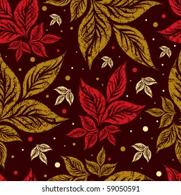 Seamless vector grunge autumn leaves background. Thanksgiving (from my big "Seamless collection")