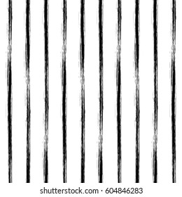 Seamless vector grunge geometrical pattern with hand drawn lines. Endless background with horizontal stripes Graphic design, grungy print for web, surface, wallpaper