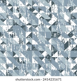 
seamless vector grunge ornament of intersecting triangles. Geometric shapes, shades of gray-blue and white
