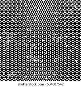 Seamless vector grunge pattern. Creative geometric background with screw nut. Grunge texture with attrition, cracks and ambrosia. Old style vintage design. Graphic vector illustration.