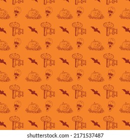 Seamless vector Halloween background. background vector. Motif harmonieux d'Halloween.