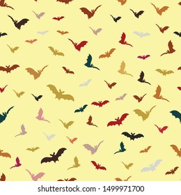 Seamless vector halloween pattern with bats