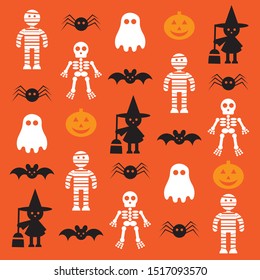 Seamless vector Hallowing characters background