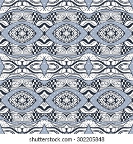 Seamless vector hand drawing  ethnic pattern, pattern can be used for wallpaper, pattern fills, surface textures 