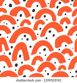 Seamless Vector hand drawn calligraphic brush stroke pattern. Colorful style design. Good for poster, fabric print, web page background, birthday card invitation, interior surface texture