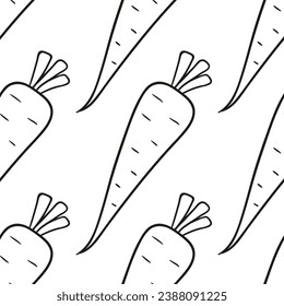 Seamless vector hand drawn carrot pattern