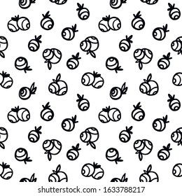 Seamless vector hand drawn doodle berries pattern