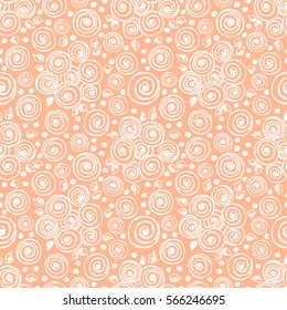 Seamless vector hand drawn floral pattern. background with flowers, leaves. Decorative cute graphic line drawing illustration Print for wrapping, background, fabric, decor, textile surface.
