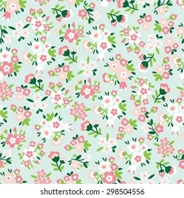 Seamless Vector hand drawn flower pattern.