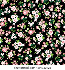 Seamless Vector hand drawn flower pattern