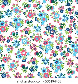 Seamless Vector hand drawn flower pattern. Floral background

