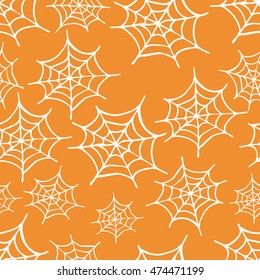 Seamless vector hand drawn halloween pattern. Cartoon style.