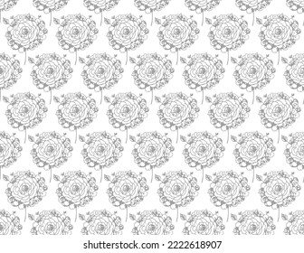 Seamless vector hand drawn patern made of carnation flowers