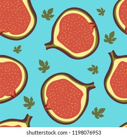 Seamless vector hand drawn pattern with figs . It can be use for fabric, packaging, labels, wrapping paper or background of something else.