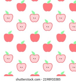 Seamless vector Hand drawn pattern with red apples.Design for paper, covers, fabrics, home decoration and other purposes.Vector illustration.