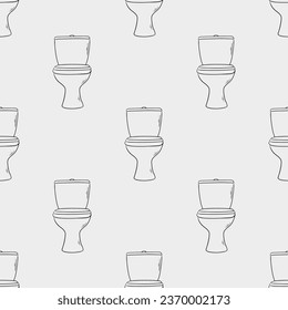 Seamless vector hand drawn pattern of toilets