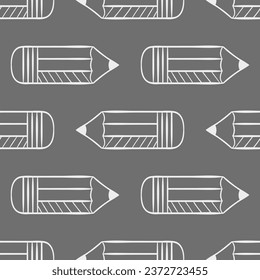 Seamless vector hand drawn pattern with pencils