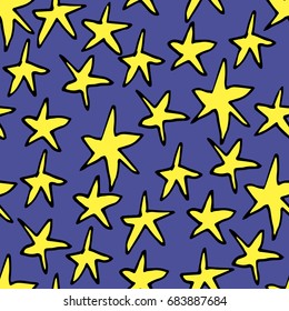 Seamless vector hand drawn star pattern