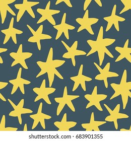 Seamless vector hand drawn star pattern