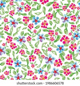 Seamless vector hand painted floral pattern background. Suitable for packaging, fashion, scrapbooking, wallpaper, fabric and other design projects. 