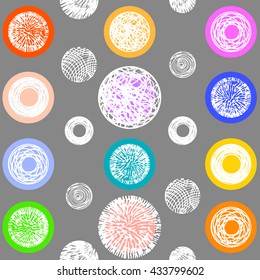Seamless vector hand-drawn elements . Colorful ,abstract illustration with green , red , pink ,yellow , color . Pattern on an isolated background . Geometric background .