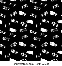 Seamless vector handmade abstract brush strokes background. Ink grunge pattern