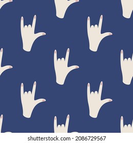 Seamless vector hands gesture pattern. Stylish pattern for design, fabric, textile etc.	