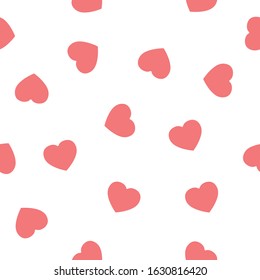Seamless vector happy valentine's day background with pretty hearts isolated