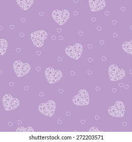 Seamless Vector Heart Pattern Lilac White Stock Vector (Royalty Free ...