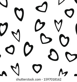 
Seamless vector heart pattern on a white background.