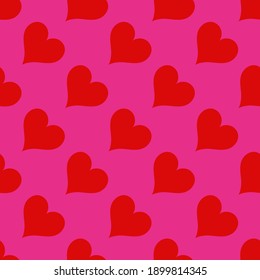 Seamless vector hearts pattern. Valentine's day background. For fabric, textile, wrapping, cover etc. 10 eps. Love emotion pink hearts pattern.	