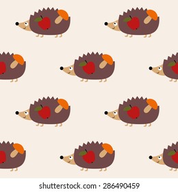 Seamless vector hedgehogs patterns