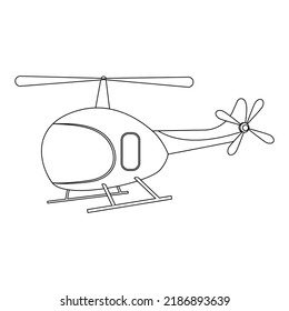 Seamless vector Helicopter. Outline drawing, perfect for coloring book and page for kids and adults.