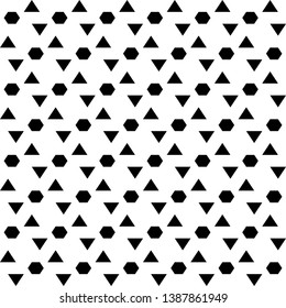 Seamless vector. Hexagons, triangles background. Folk ornament. Polygons pattern. Ethnic motif. Geometric wallpaper. Digital paper, textile print, abstract backdrop