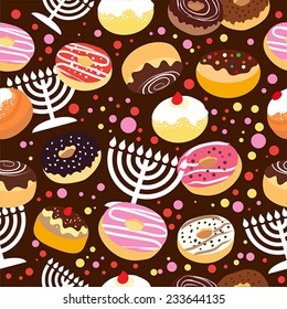 Seamless vector holiday hanukkah pattern