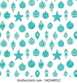 Seamless vector holiday pattern with christmas balls.
