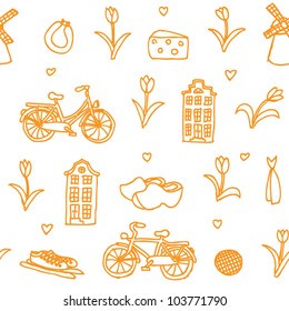 seamless vector Holland orange pattern